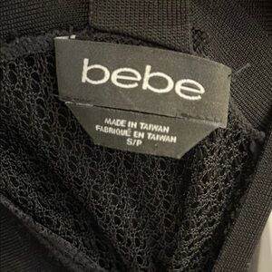 bebe Black Backless Dress with Mesh Accents
